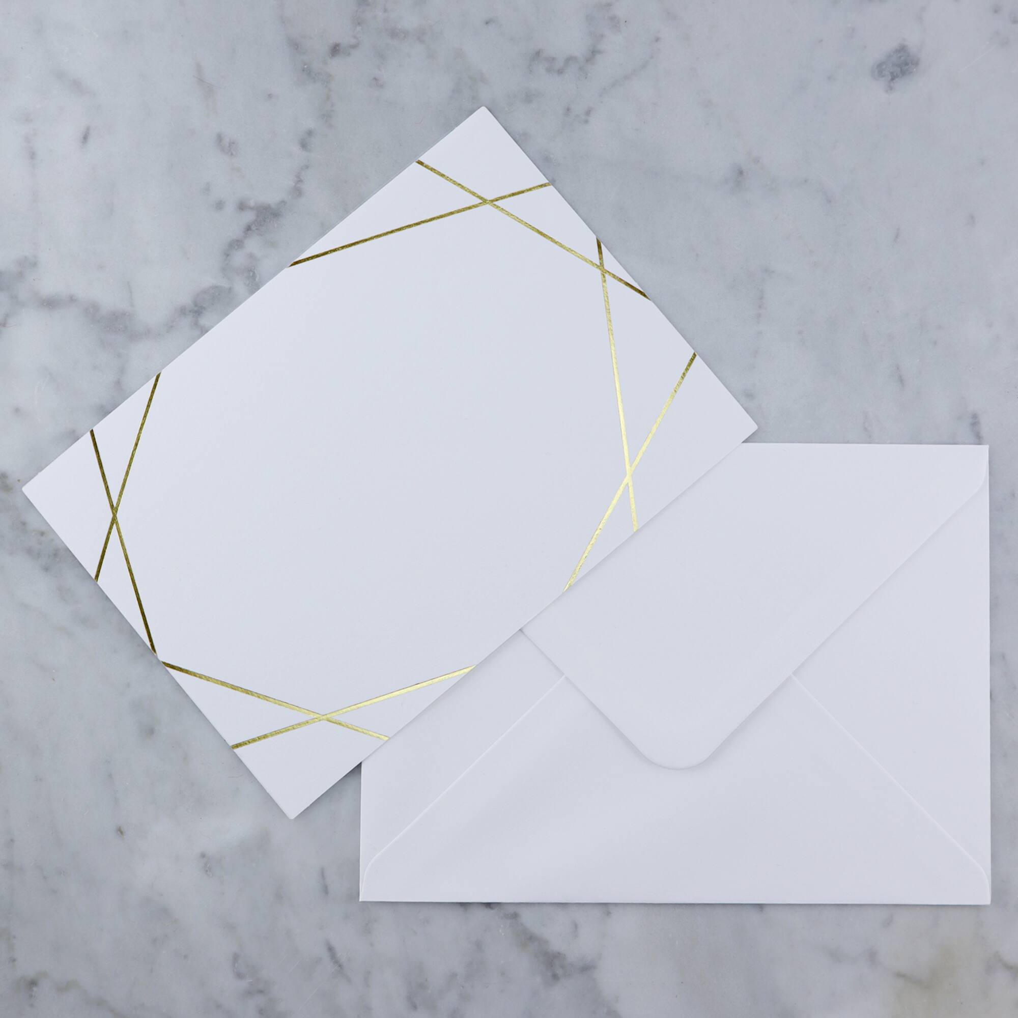 White & Gold Foil Flat Cards & Envelopes by Recollections™, 5" x 7"